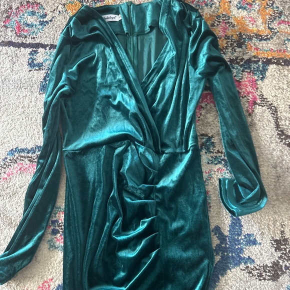 Long crushed velvet dress (90s style) - Picture 2 of 2